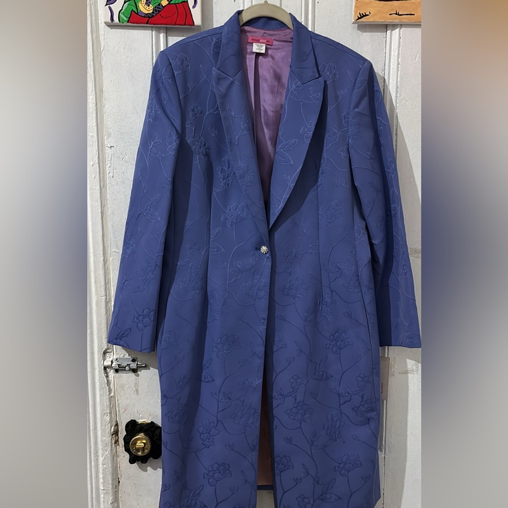 Enough About Me Blue Floral Blazer